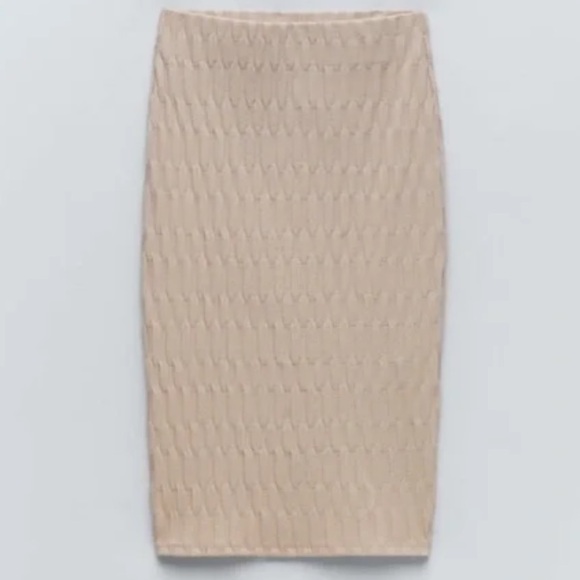 Zara Dresses & Skirts - Zara Beige Textured Pencil Skirt